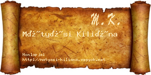 Mátyási Kiliána névjegykártya
